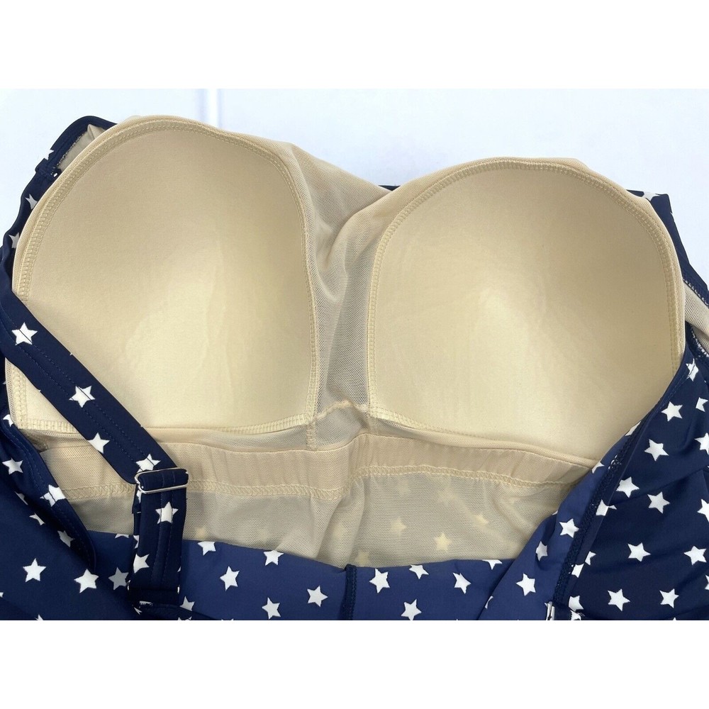 Swimsuits for All Size‎ 32 Blue One Piece Swimsuit Stars Padded - Picture 3 of 4